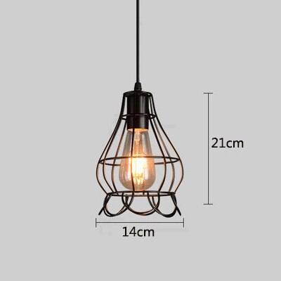 Retro industriel geometrisk sort led jern pendellamper indendørs belysning korridor restaurant soveværelse sengekasse hængelampe: G