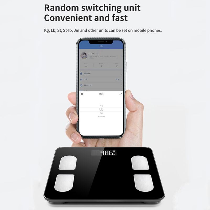 Bluetooth Body Fat Scale Smart Electronic Weighing Scale Household Adult Precision Human Body Weighing Fat Measurement