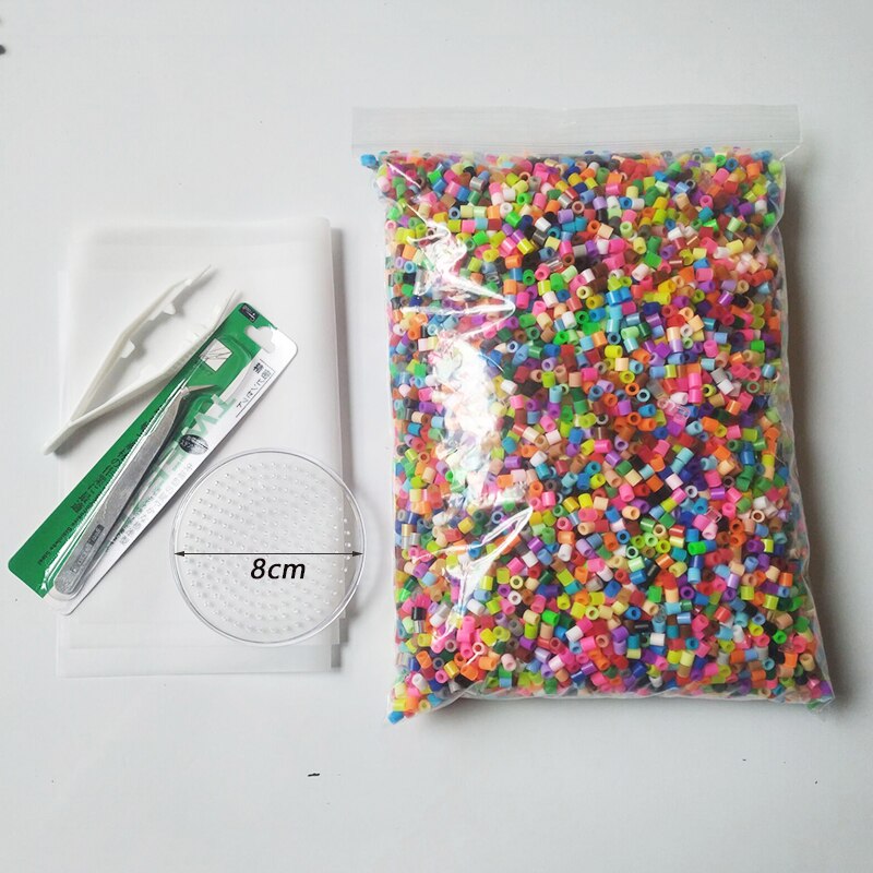 500g 8000 stücke 5mm Hama Perlen (1 Vorlage + 3 IronPaper + 2 Pinzette) Mini Hama Sicherung Perlen Diy freundlicher Pädagogisches Spielzeug: 3
