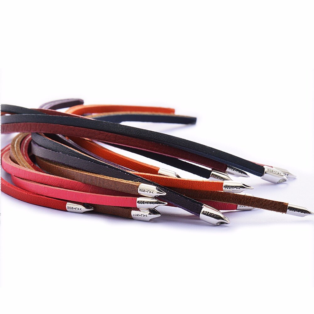 Blue orange dubbele Laag van de eerste laag van lederen armband 925 sterling Zilveren Armbanden SCNP001