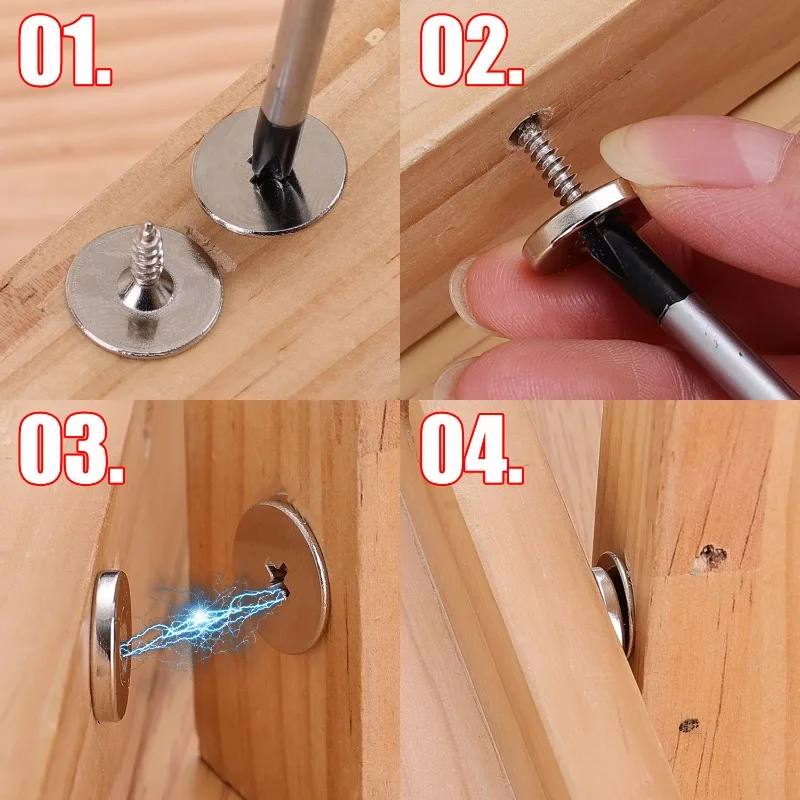 Cabinet Door Magnet Catches Round Metal Magnetic for Wardrobe Hidden Closing Magnetic Door Catch Closer for Furniture Hardware