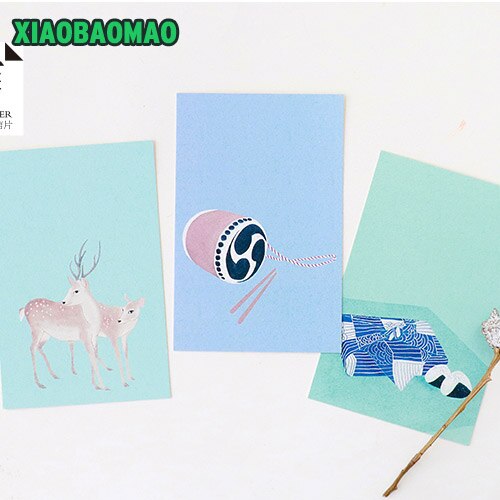30 pcs / lot Japanese style postcard cute cartoon greeting card christmas & birthday card message cards