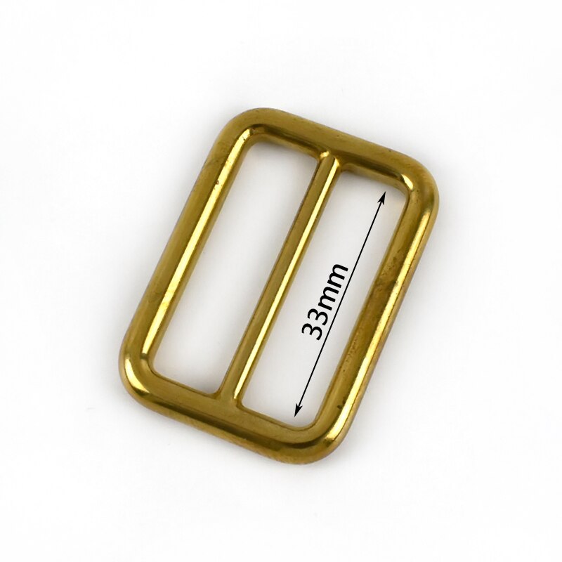 5/10Pcs 18-38mm fibbie per cinture tri-glide in ottone massiccio cinturino per borsa regolare fibbia tessitura cursore fibbia cinturino fai da te accessori gancio: 5Pcs / Brass-33mm