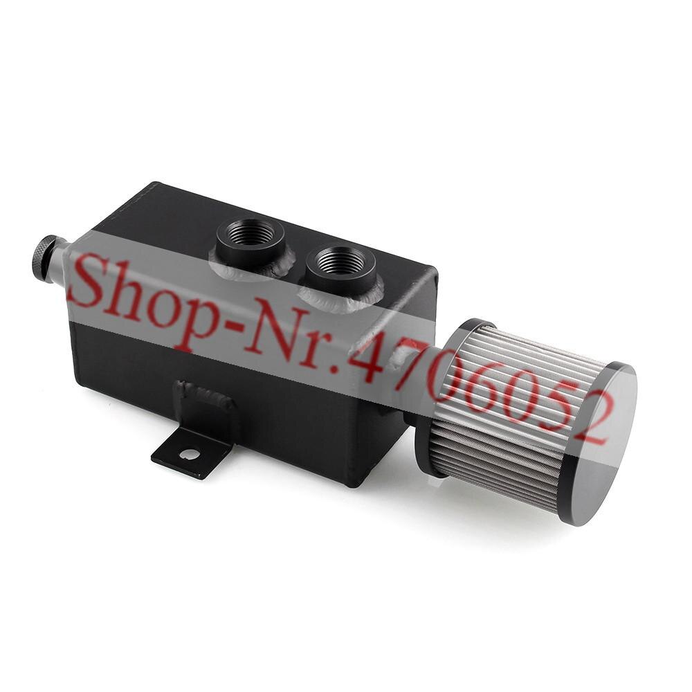 1L and 2L Aluminum oil catch can tank with breather & drain tap 2LT baffle: black1L