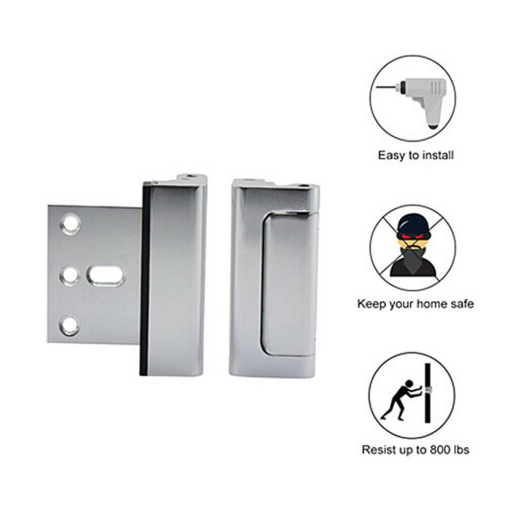 Aluminium Alloy U Door Reinforcement Lock 3"defender Security Door Lock Home Child Proof Door Stopper Security Door Lock