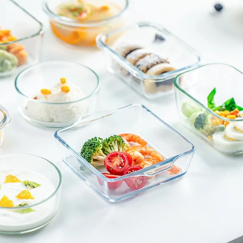 Plato de vidrio templado para el hogar, placa creativa para hornear, plato de arroz, plato de verduras, horno microondas, plato especial Rectangular para pescado