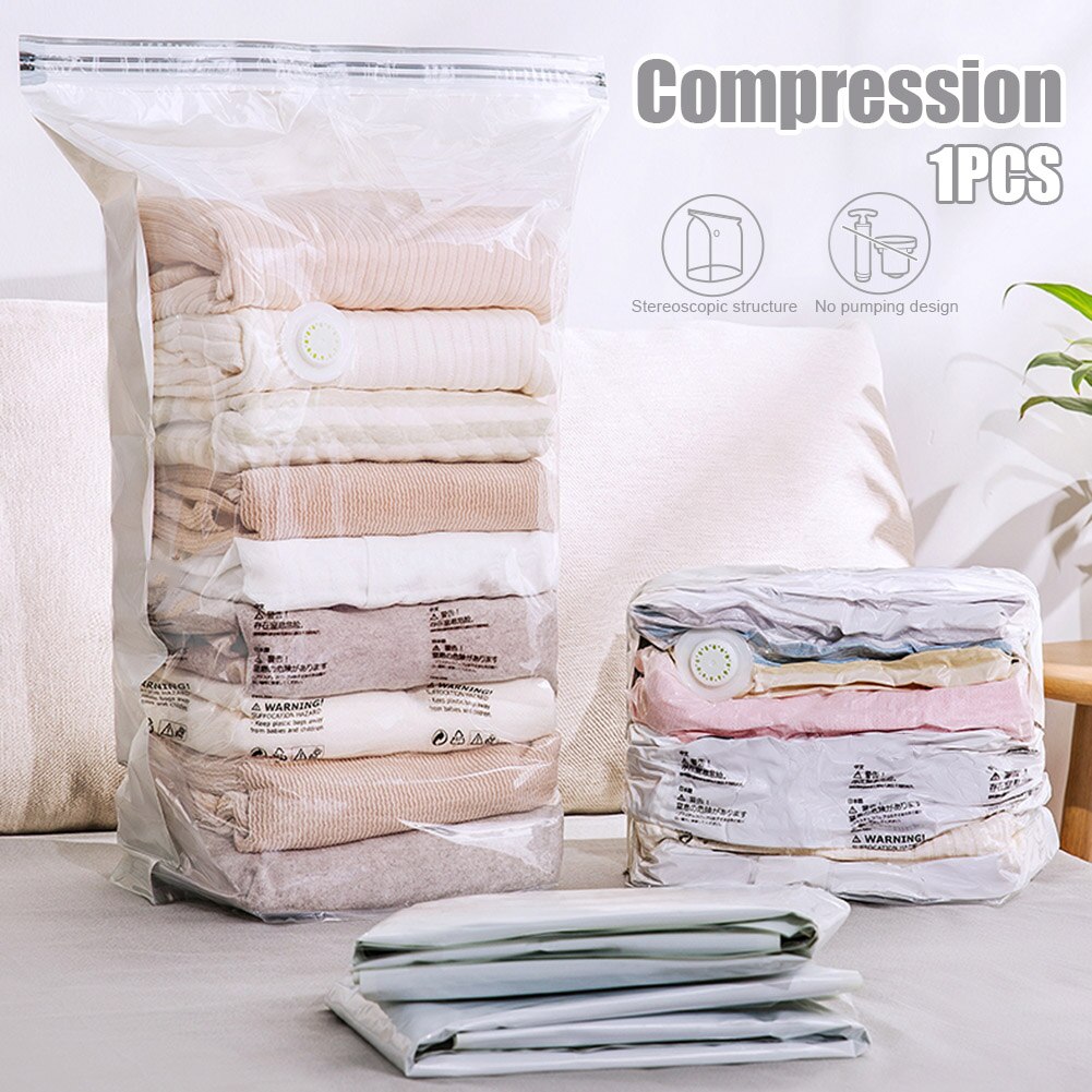 Vakuum Kompression Beutel Kleidung Lagerung Vakuum Tasche platzsparende Garderobe Organizer transparent SNO88