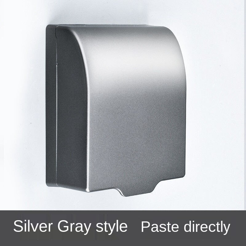 Double Socket Waterproof Box Bathroom Toilet Two Position Switch Protective Cover Safety Anti Mistouch Switch Plate Covers Paste: silver grey