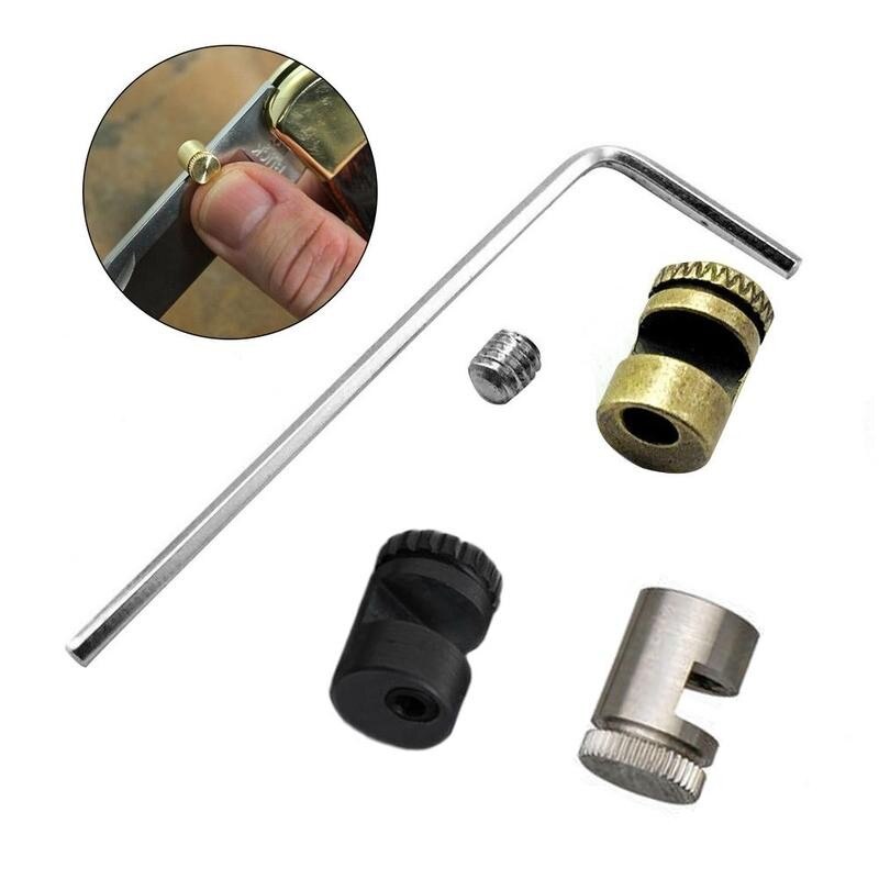 1Pcs Push Cutter Schroeven Moersleutel Mes 110 Duim Stud Push Mes Knop Heldere Messing Duim Nagel Schroef Pusher Schroef