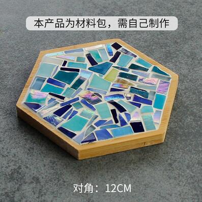 Bambus sekskantet kopunderlag mosaik coaster kopmåtte matematik mosaik gør forældre-barn diy håndværk mosaik værktøjssæt: C