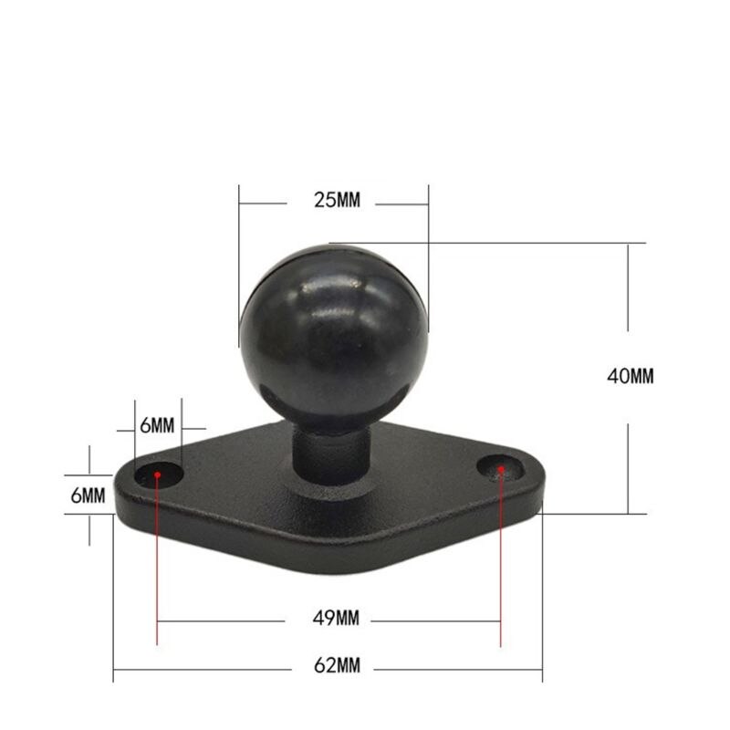 360 Graden Roterende Anti-Shock Aluminium Motorfiets Bevestigen Stand Plaat Rubberen Bal Hoofd Ram Mount Voor Telefoon Gps