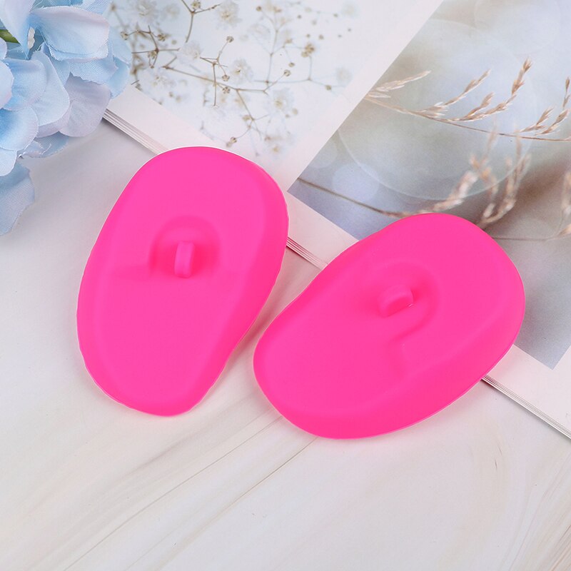 Bouchon d'oreille souple anti-bruit et anti-ronflement, 1 paire, en silicone transparent, pour la plongée et la douche: Rose