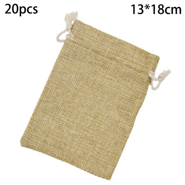 Pouch bag Drawstring Wedding Storage Container Kit Hessian Makeup: 13 18cm