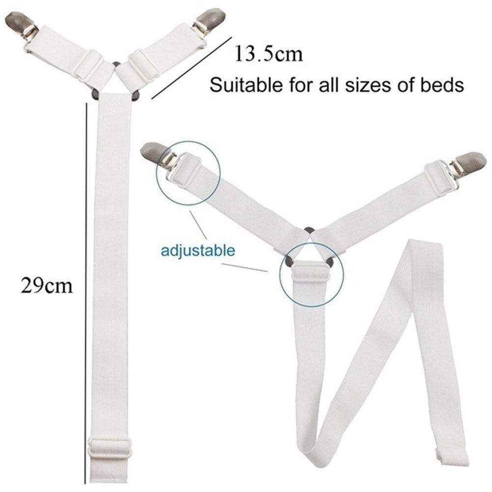 6-Sides Bed Sheet Clips Strong Grippers Fasteners Elastic For Sheet Holders Mattress Clips Straps Adjustable Clamps For Sheets