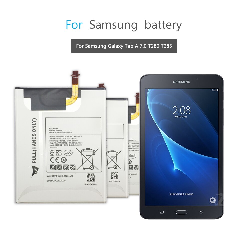 Tablet Li-Polymer Battery For Samsung Galaxy Tab A 7.0 T280 T285 Replacement Battery EB-BT280ABE 4000mAh