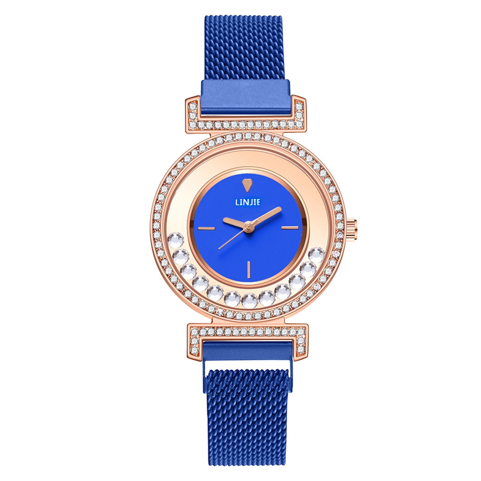 Vrouwen Horloges Diamond Gold Horloge Dames Luxe Horloges Strass Vrouwen Armband Analoge Horloges Vrouw Relogio Feminino: Blue