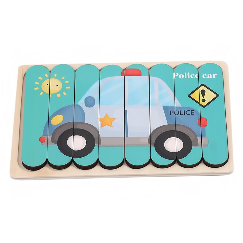 Baby Wooden Puzzle Creativity Strip Shape 3D Puzzle Telling Stories Stacking Jigsaw Baby Educational Learning Toys: style3