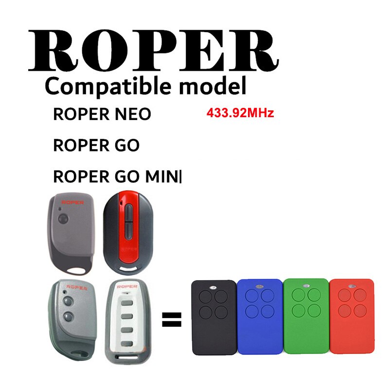 Garage Remote Clone CLEMSA MASTERCODE MV1 ERREKA IRRIS ROLLER SOL VEGA ROPER NEO MINI JCM GO Fixed Rolling Code