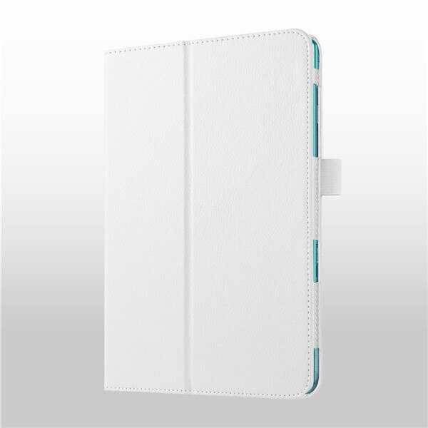Solid Leather Case For Samsung Galaxy Tab A 8.0'' T350 T355 SM-T355 SM-T350 Tablet Stand Folding Protective Shell Case: White