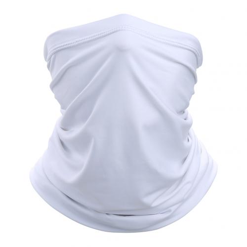 Unisex ensfarvet solbeskyttelse udendørs cykling ansigtsmaske nakke gamacher tørklæde vind- og støvbestandighed mod virus: Hvid