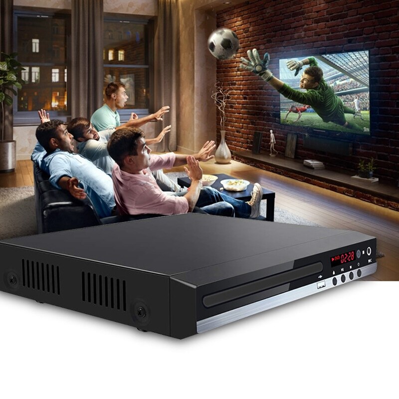 229 DVD Player 1080P HD Player TV HDMI Player with Remote Control for Home Office(US Plug)