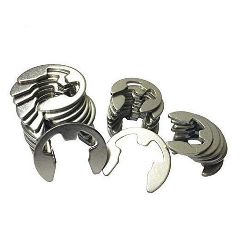 120/200PCS 304 Stainless Steel E Clip Washer Assortment Kit Circlip Retaining Ring for Shaft Fastener M1.5~M10