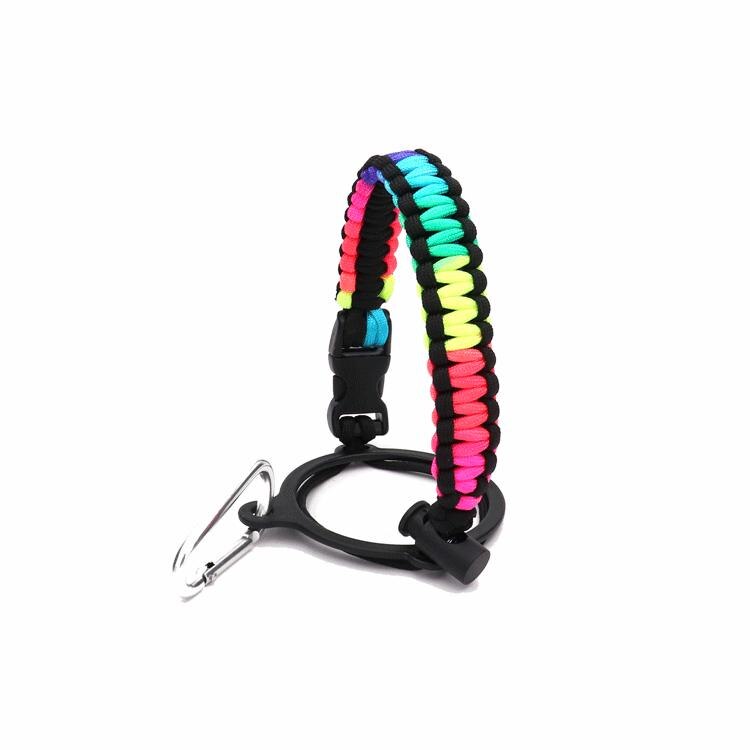 Hydro Flask Paracord Handle Strap With Safety Ring And Carabiner Coffee Bottle For Outdoor Skiing Camping Riding Lid Strap