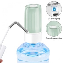Portable Push-button Wireless Electric Water Pump with USB Cable and 304 Stainless Steel Tube for 4.5L - 18.9L Barrelled Water