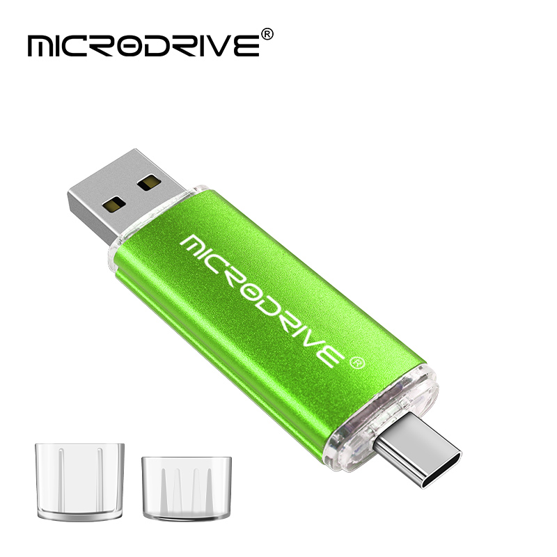 Type C 64GB 128GB Sleutel Hoge Snelheid USB Flash Drive OTG 16GB 32GB Usb Stick Pendrive 4GB 8GB Flash Disk voor Android PC/Auto/TV USB C: green / 4Gb
