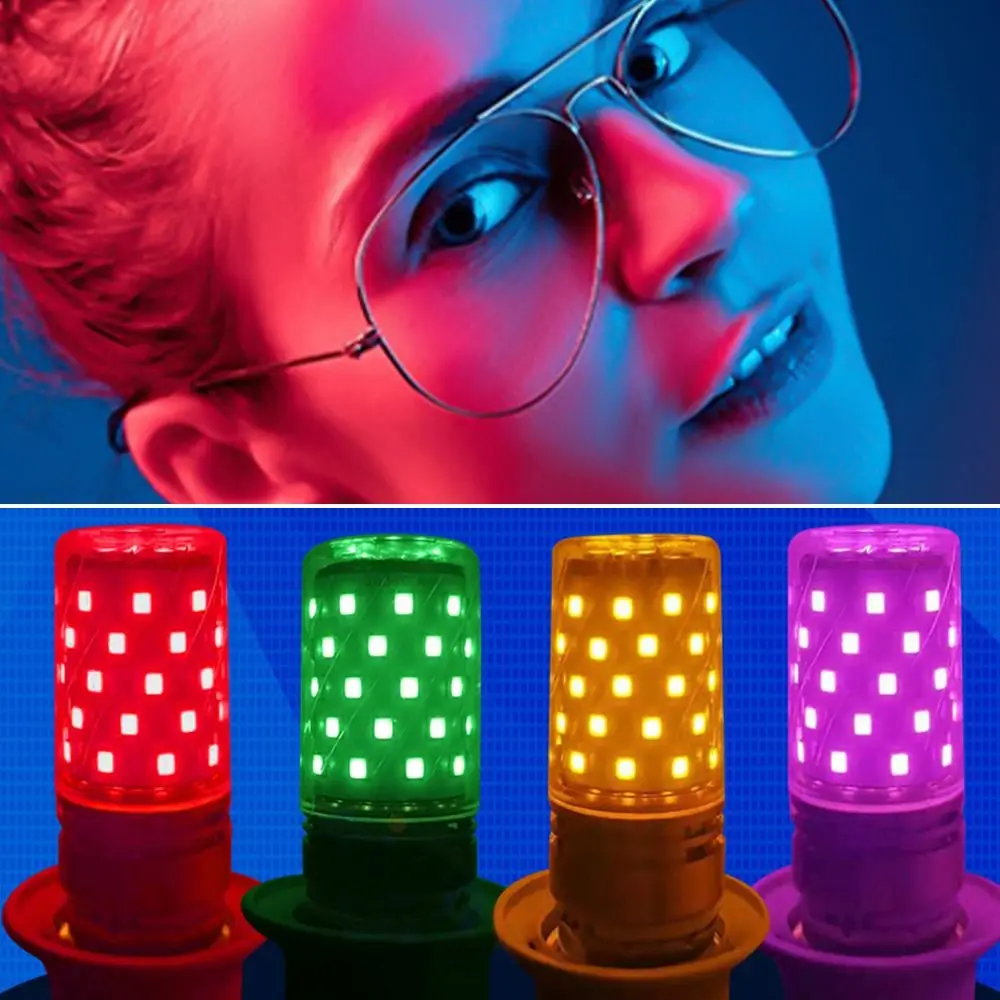 E14 E27 LED-Mais-Glühbirnen mit Schraubsockel, bunt, 85–265 V, bunte LED-Lampe, Aluminium, kein Flimmern, Maislampe, Heimdekoration