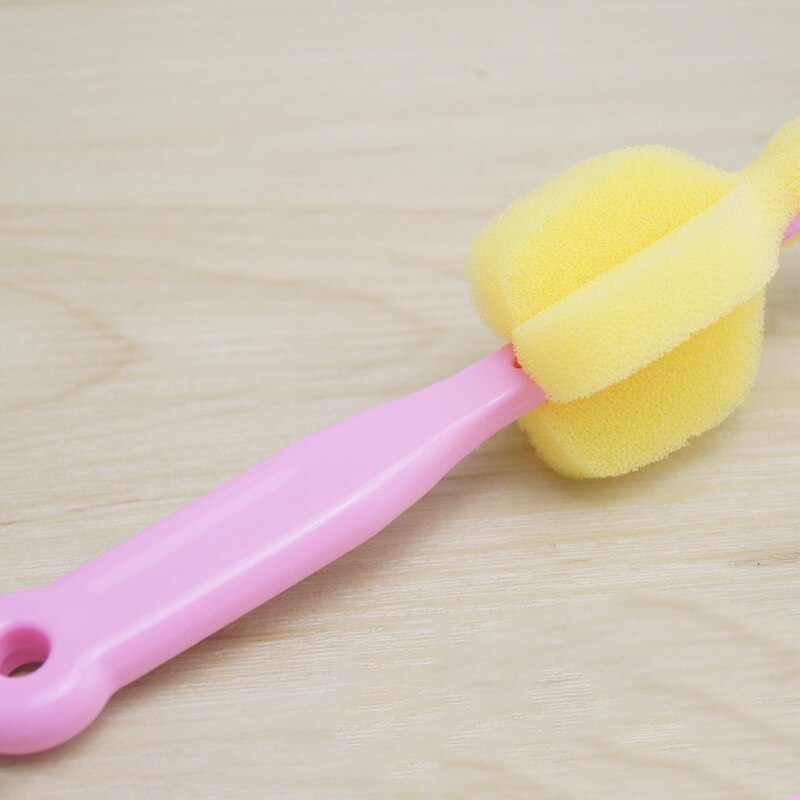 Escova para garrafa 360 graus, esponja garrafa escova de mamilos canudo criança multifuncional bico de esponja tubo de limpeza