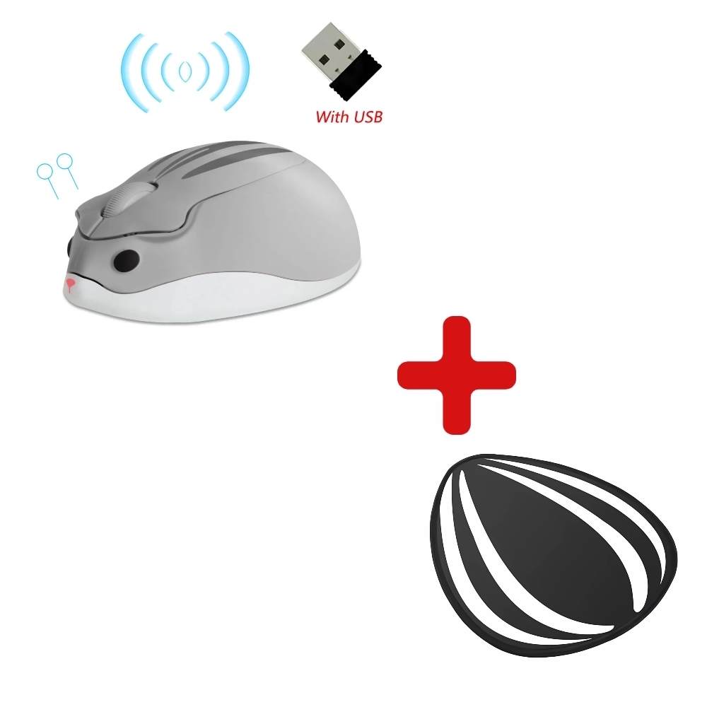 Nette Karikatur Bluetooth + 2,4G Hamster Maus Ergonomische 3D Optische Kreative freundlicher Sekretariat Heimat Computer Mäbenutzen für PC Laptop: Gold