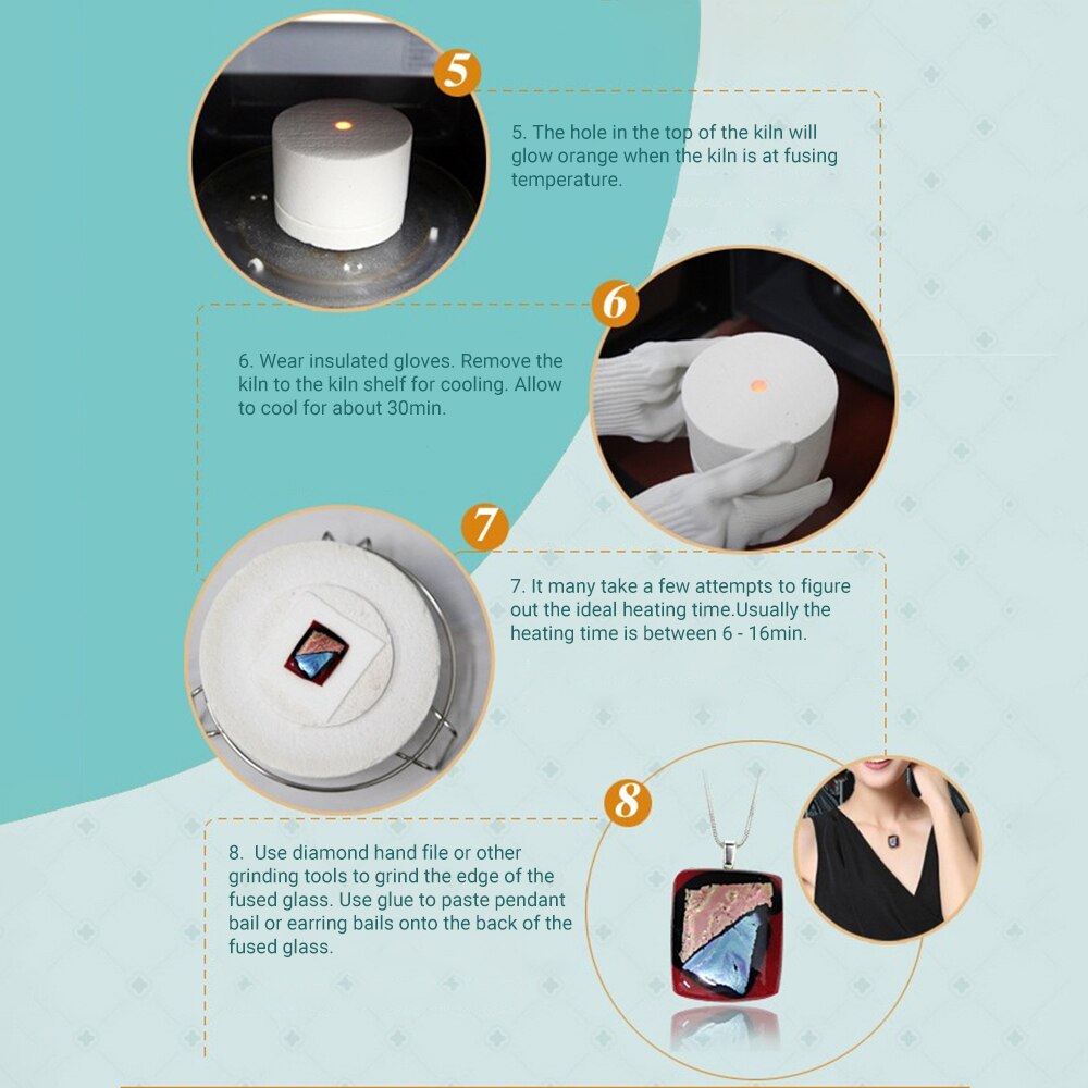 Microwave Kiln Kit DIY Fusing Glass Jewelry Set 10pcs/set Microwave Kiln for DIY Jewelry Glass Fusing Kiln Tools