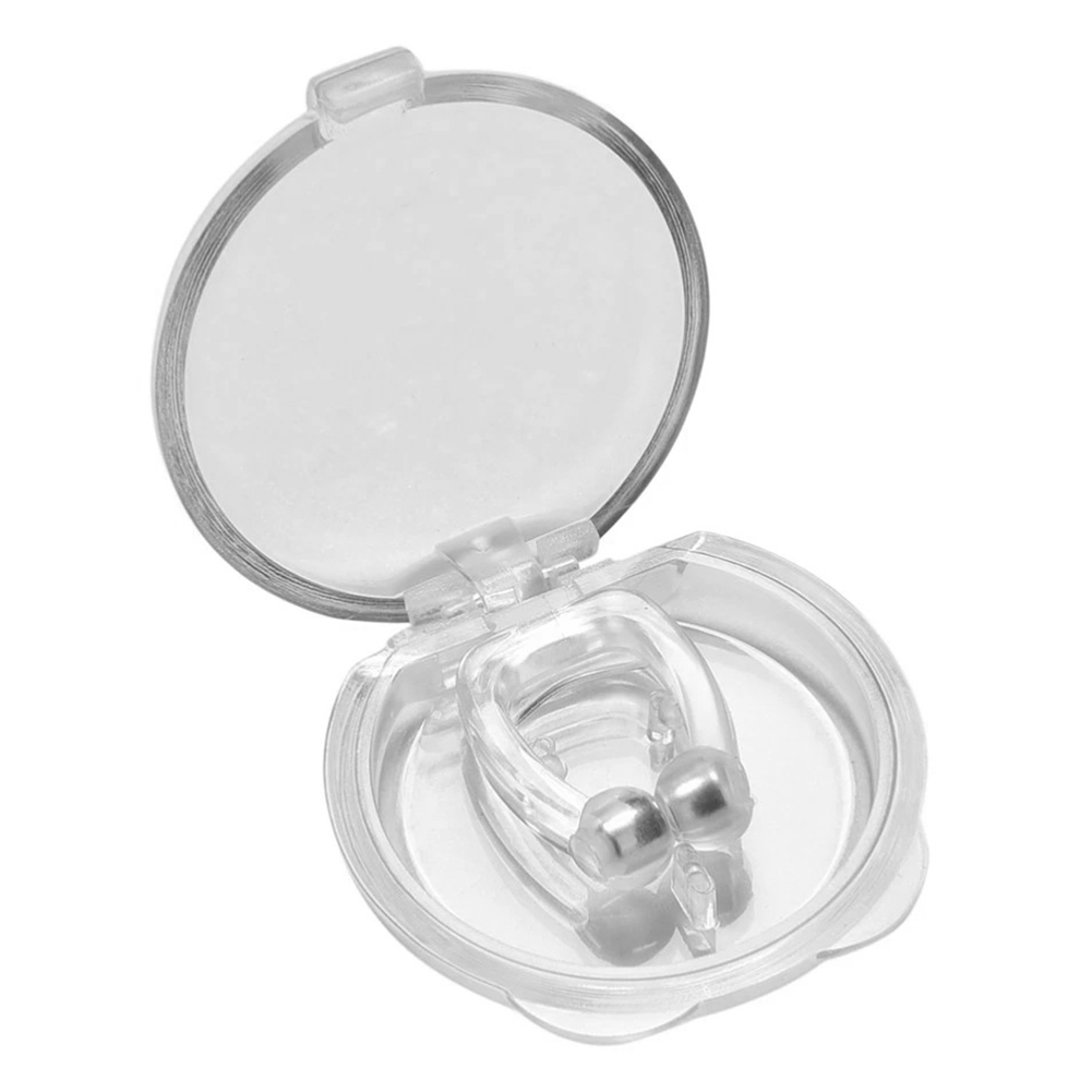 Pince-nez magnétique anti-ronflement en silicone, empêche l&#39;apnée du sommeil, aide à mieux dormir, livré avec étui: 1pc