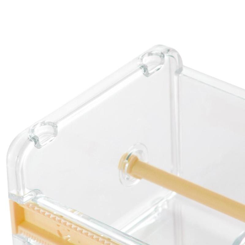 Portable Transparent Adhesive Tape Dispenser Cutter Desk Washi Tape Holder Storage Box Organizer Office School Stationery Supply