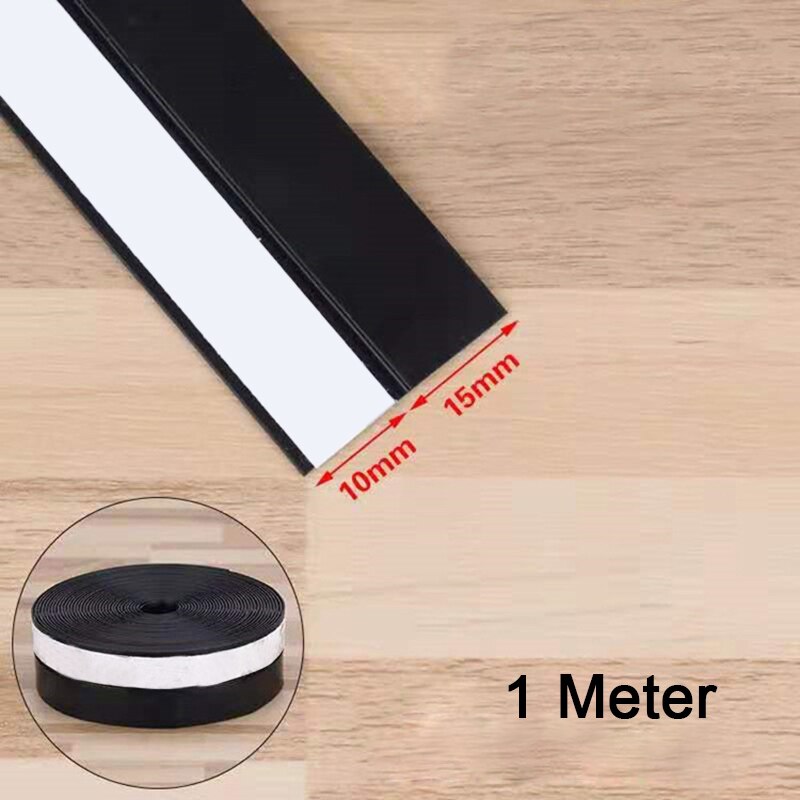 25mm Silicone Self Adhesive Door Seal Strip Weather Stripping Silicone Bottom Door Seal Soundproof Doors and Windows 201: 1meter black
