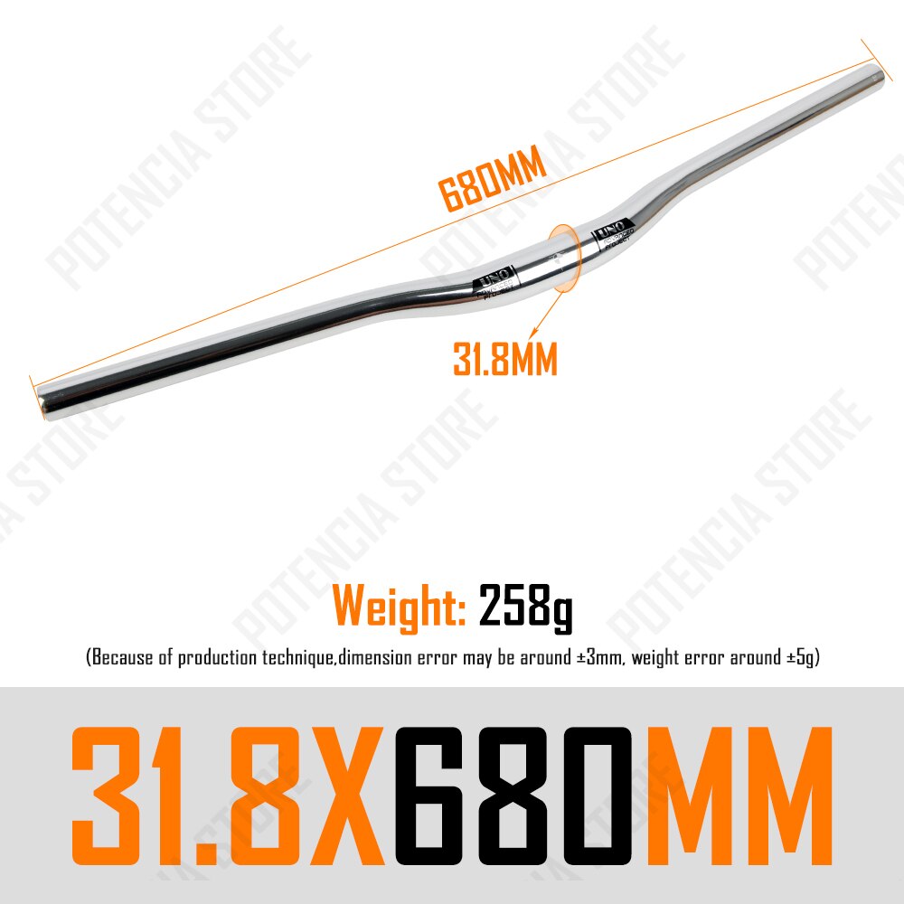 UNO Fahrrad Lenker Silber- 31.8MM Fahrrad erheben eben handhaben Bar Lenker 640/680/720/740/760mm Fahrrad Lenker MTB Bycicle Teil: gebogen Bar 680mm
