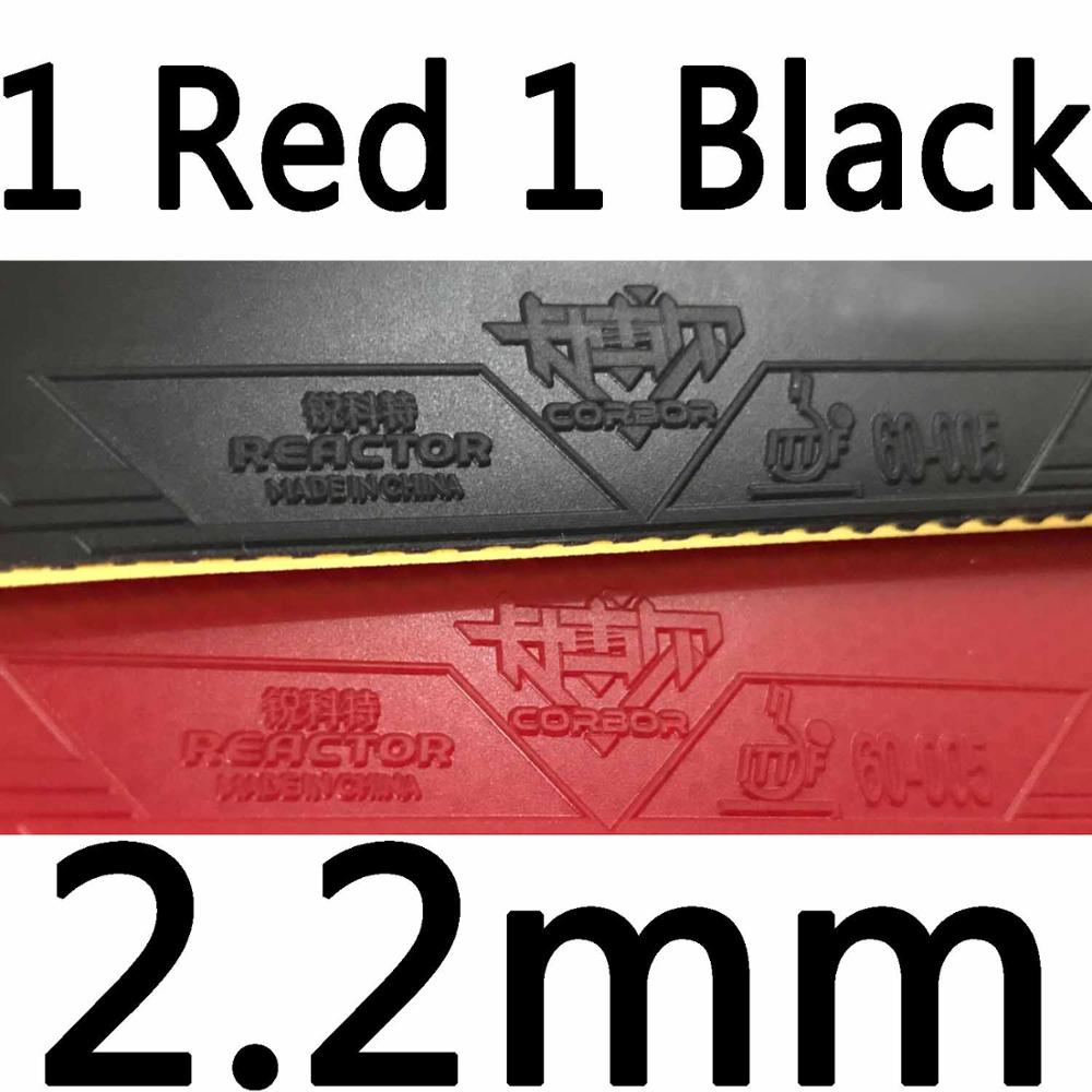 Originele 2x Reactor Corbor professionele training Pips-in Tafeltennis Rubber met Spons 1 Rood en 1 Zwart: Default Title
