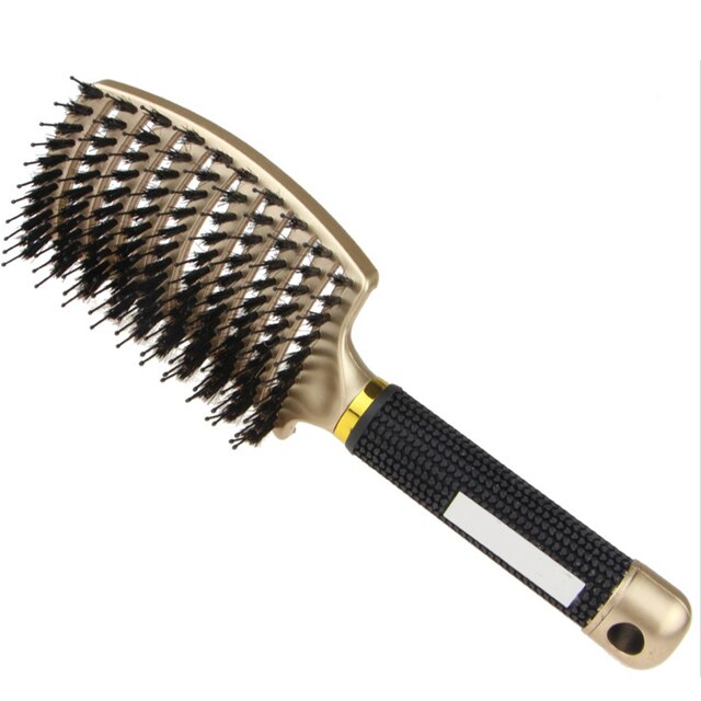 Haar Pinsel Kopfhaut Massage Kamm Haarbürste Borsten & Nylon Frauen Nass Lockige Detangle Haar Pinsel für Salon Friseur Styling Werkzeuge: B-Violett