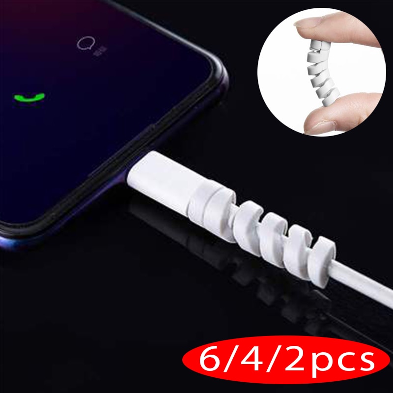 6/4/2 sztuk kabel Protector nawijacz szpulki Data Line Case liny ochrony wiosna sznurka dla IPhone Android USB słuchawki pokrywa