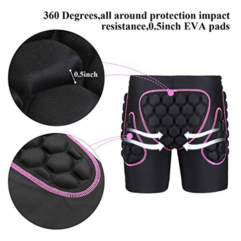 Pantalones acolchados para patinar y esquiar pantalones cortos acolchados para proteger las rodillas esquí patinaje snowboard protección contra impactos