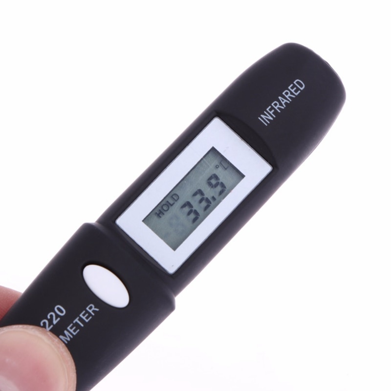 Berøringsfri mini infrarød termometer ir temperaturmåling digital lcd display infrarød termometer penn  dt8220 svart