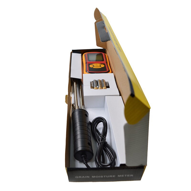 GM640 Food moisture meter Grain LCD Moisture Meter for Corn Wheat Rice Bean Temperature Humidity Tester Monitor +Long probe
