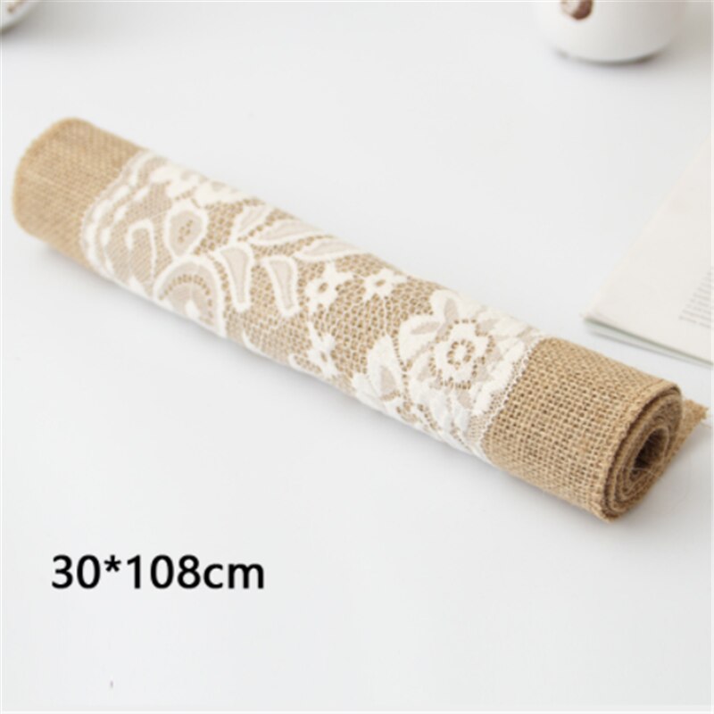 Natuurlijke Jute Jute Linnen Tafelloper Kerst Bruiloft Champagne Tafellopers Eetkamer Restaurant Tafel Gadget