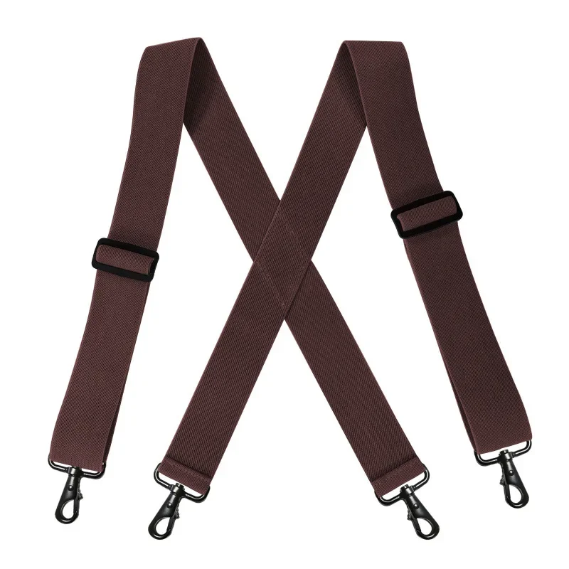 Deepeel 5*120cm herrhängslen för vuxna, 4 klämmor, krokspänne, breda stretchremmar, manliga jockstrap-hängslen, mäns kjol, jeanstillbehör: Mörkgrå