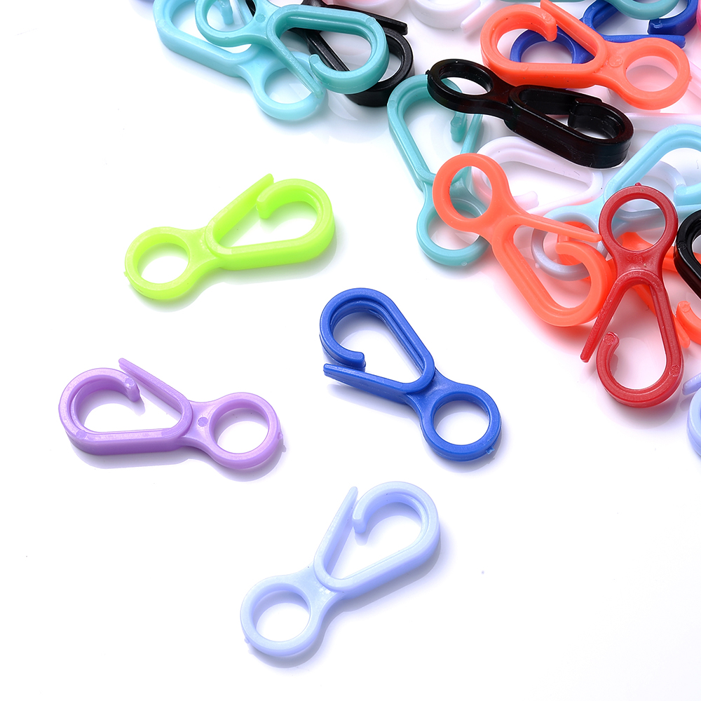 Crochet de fermoir à homard en plastique coloré, 30 pièces, 13x33mm, connecteur d&#39;extrémité acrylique pour bricolage, couture, sac de bagages, porte-clés, jouets, crochets de poupée