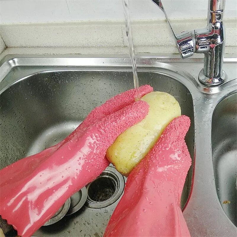 Kitchen Scale Gloves Peeling Glove Potato Washing Fish Scale Scraping Magic Rubber Silicone Washing Cleaning Gloves