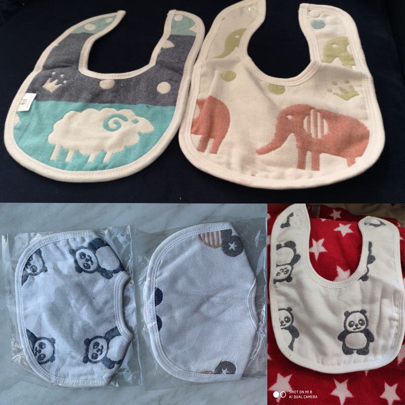 1 Pc Twee Kanten 100% Katoen Gaas Slabbers 6 Lagen Alle Seizoenen Baby Unisex Kleding Accessoires