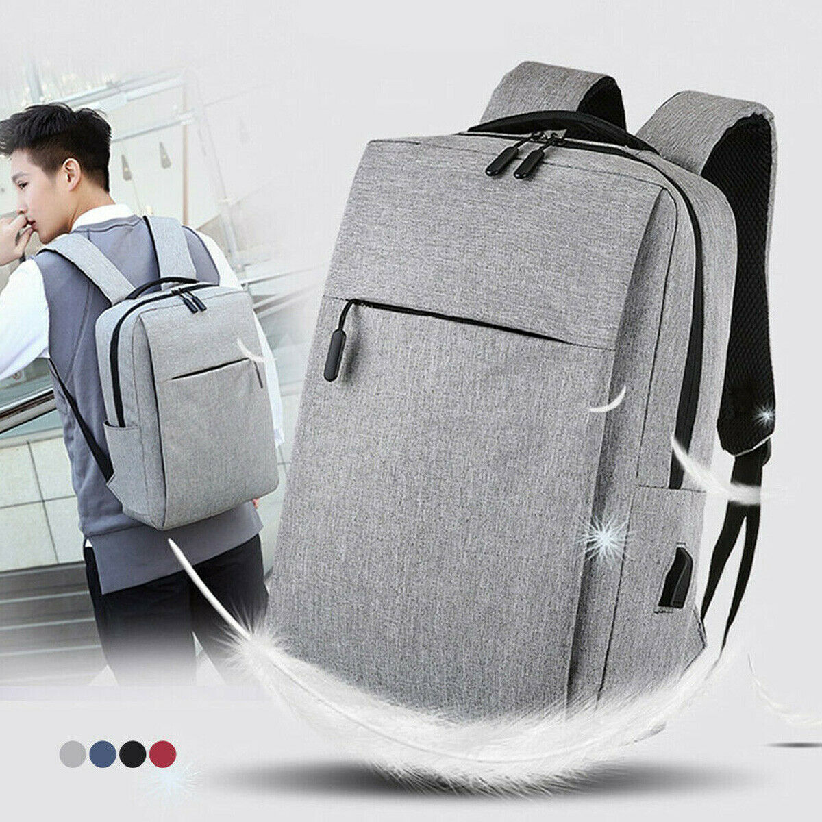 Mannen 15.6 Inch Laptop Rugzak Kantoor Werk Mannen Rugzak Zakelijke Tas Unisex Vrouwen Rode Ultralight Rugzak Dunne Back Pack