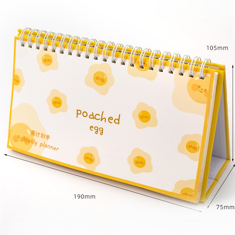 Leuke Student Bureau Cartoon Tijd Organizer Pad Briefpapier Maandelijkse Wekelijkse Dagelijkse Planner Lijst Memo Pad Note Pad Spoel Notebook: YELLOW